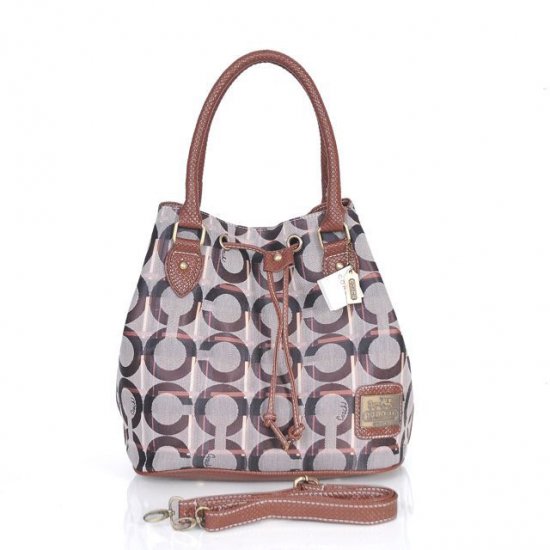 Coach Drawstring In Monogram Medium Coffee Medium CEH | Women - Click Image to Close